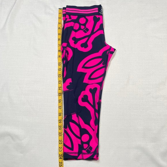 Psycho Bunny Pink Navy Print Capri Leggings XS - Picture 5 of 9